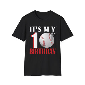 It's My 10th Birthday Baseball Player 10 Years Old Boys Birthday Unisex Shirt