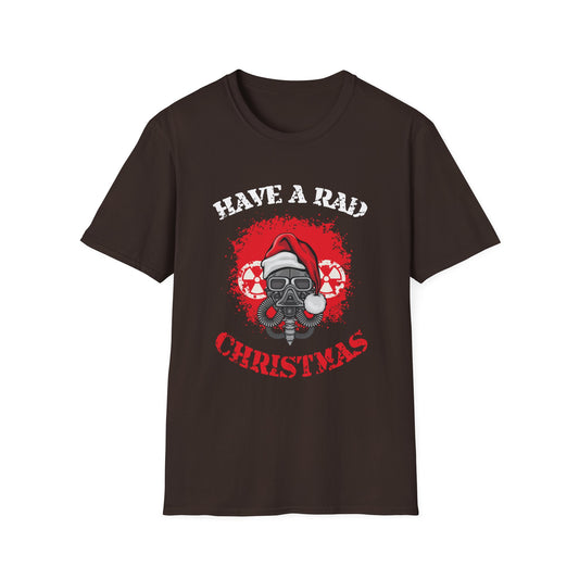 Have a Rad Christmas T-Shirt — Retro Gas Mask Santa Holiday Tee