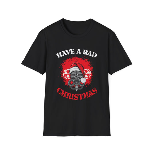 Have a Rad Christmas T-Shirt — Retro Gas Mask Santa Holiday Tee