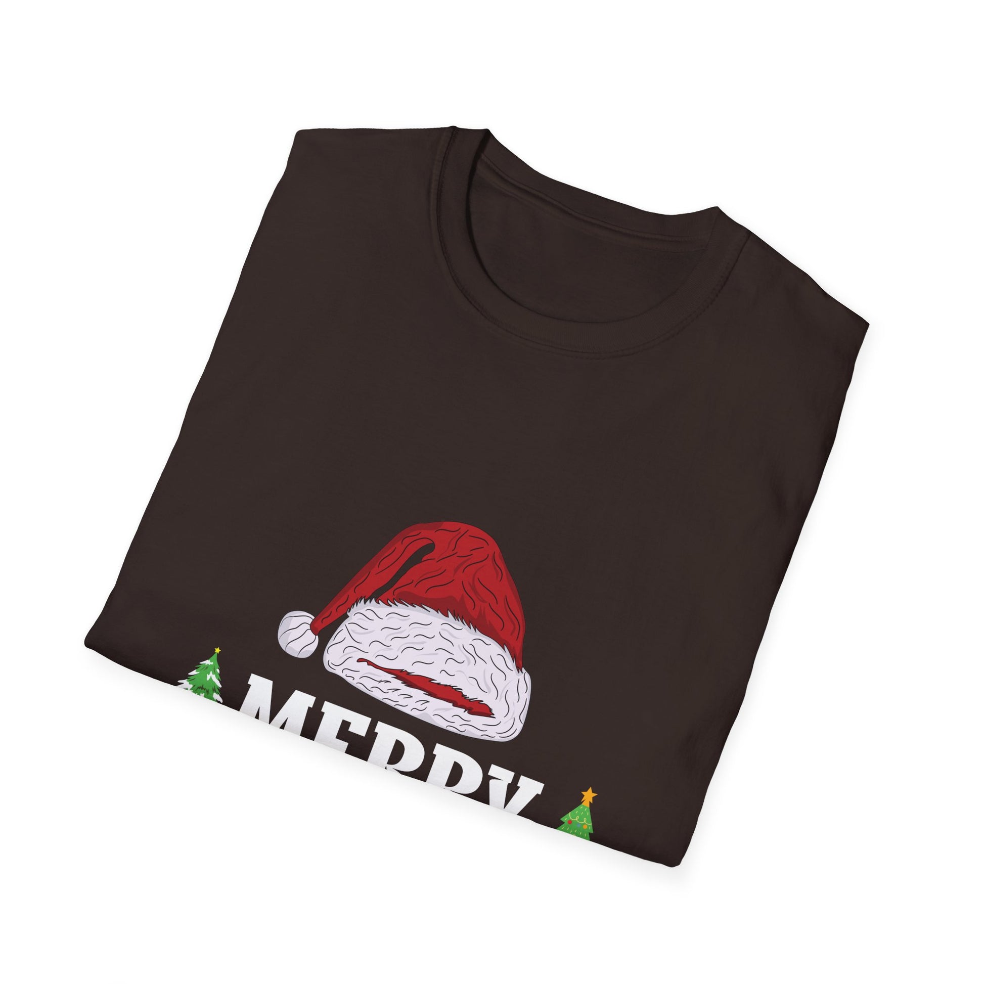 Christmas T-Shirt — "Merry Christmas" Santa Hat Holiday Tee