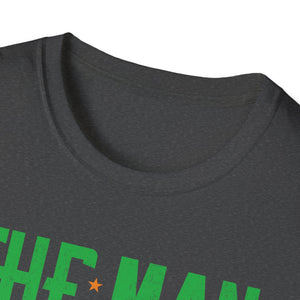 Mens The Man Behind The Pumpkin Dad Halloween Pregnancy Reveal  Unisex Softstyle T-Shirt