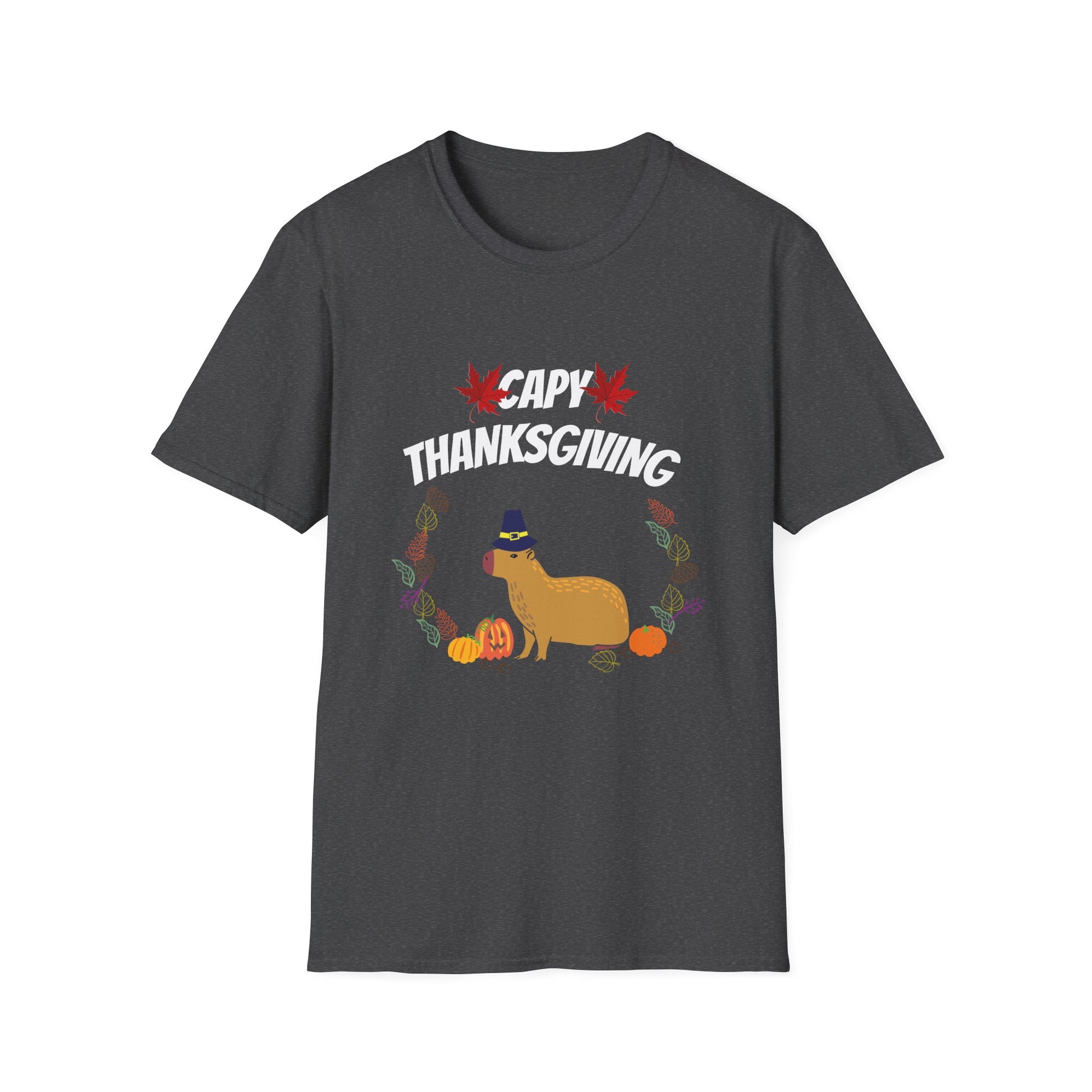 Capybara Thanksgiving T-Shirt — Cute Fall Turkey Capy Design for Thanksgiving  Unisex T-Shirt