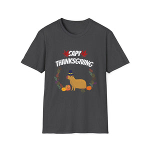 Capybara Thanksgiving T-Shirt — Cute Fall Turkey Capy Design for Thanksgiving  Unisex T-Shirt