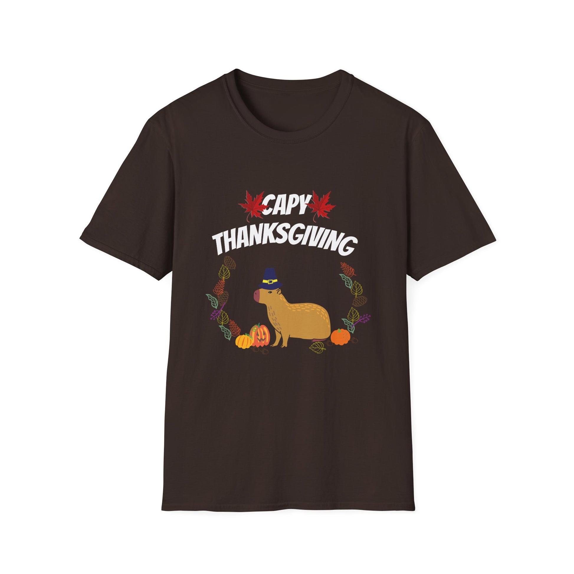 Capybara Thanksgiving T-Shirt — Cute Fall Turkey Capy Design for Thanksgiving  Unisex T-Shirt