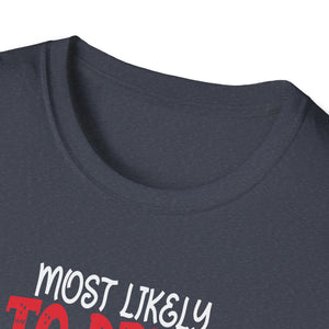 Most Likely to Drink With The Elves Elf Drinking Christmas Unisex T-Shirt