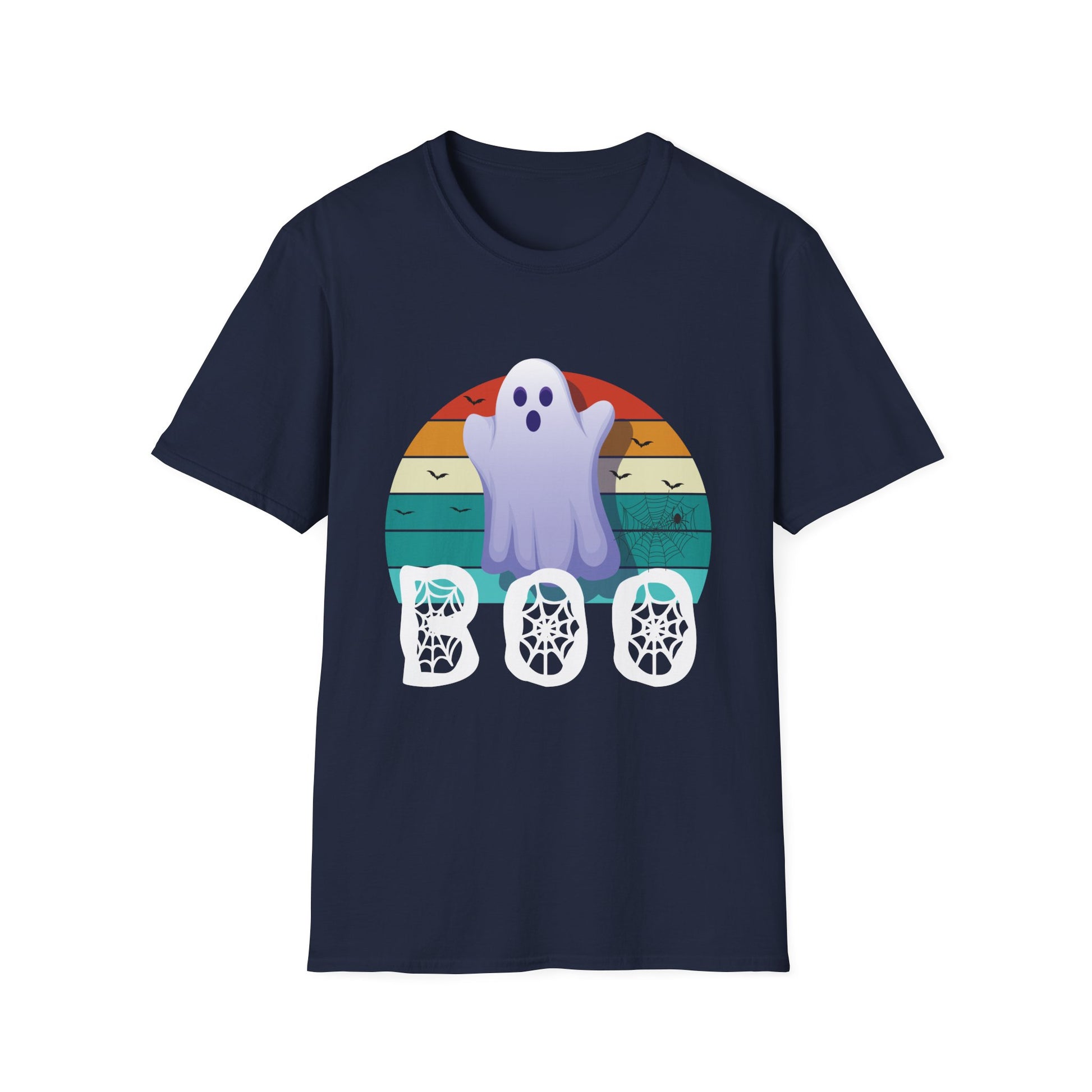 Boo Ghost T-Shirt — Cute Vintage Rainbow Halloween Tee