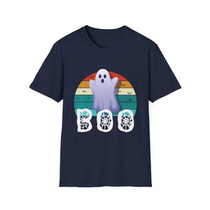 Boo Ghost T-Shirt — Cute Vintage Rainbow Halloween Tee