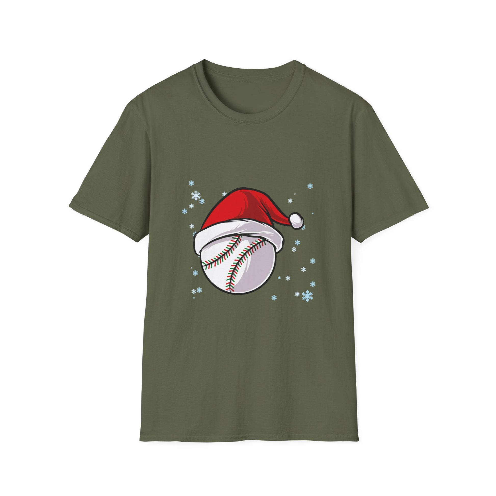 Christmas Baseball Xmas Santa Sports Hat Ball Kids Boys Men Unisex T-Shirt