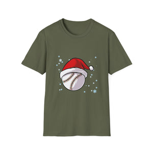 Christmas Baseball Xmas Santa Sports Hat Ball Kids Boys Men Unisex T-Shirt