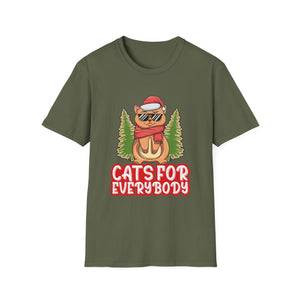 Cats For Everybody Christmas Cat Funny Xmas Women Santa Unisex T-Shirt