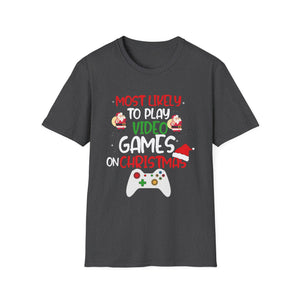 Most Likely To Play Video Game Family Matching Christmas Unisex T-Shirt