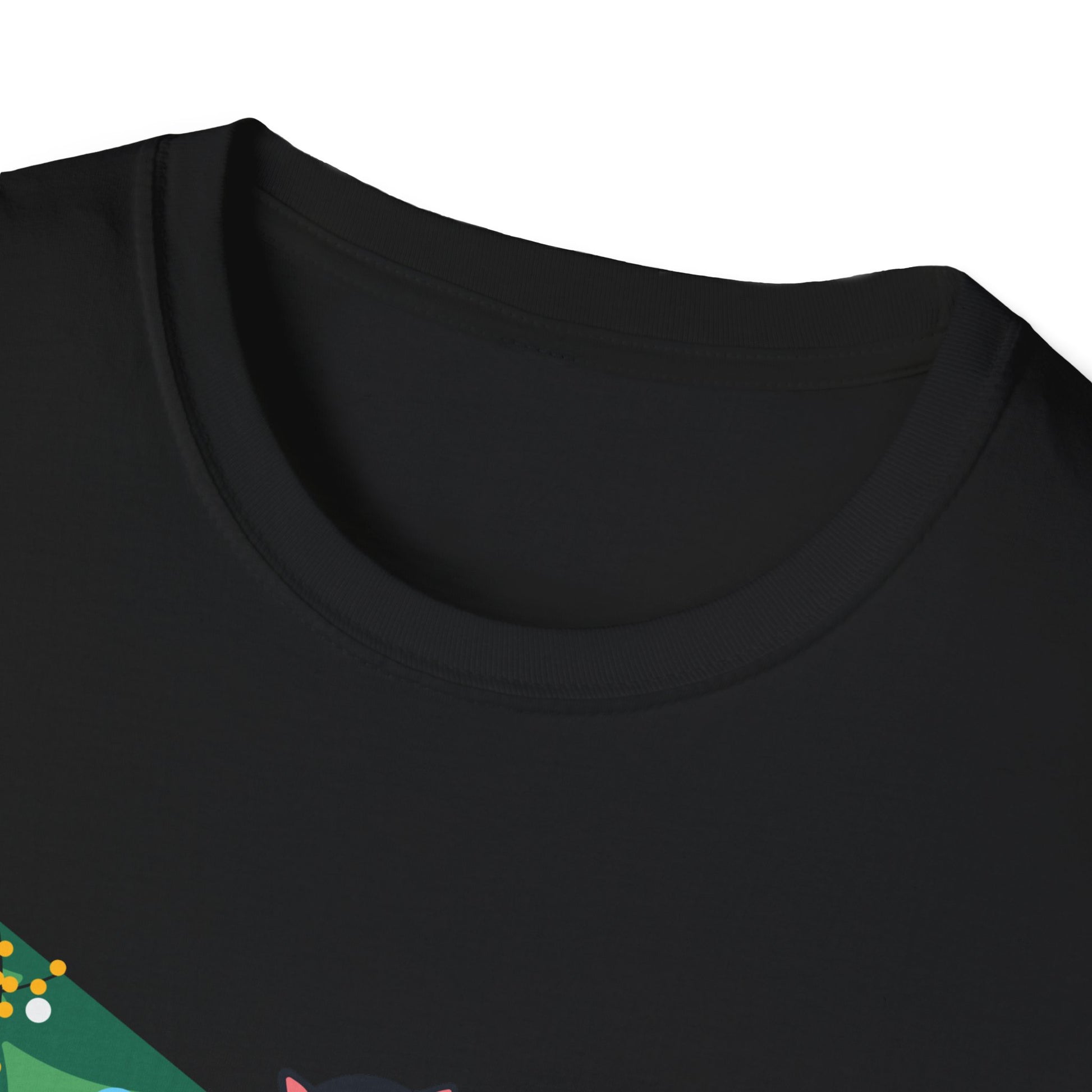 Christmas Cat T‑Shirt — 'WHAT?' Funny Holiday Cat Knocked Over Tree Tee