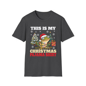 This Is My Christmas Pajama Shirt T‑Shirt — Funny Frog Santa Holiday Tee