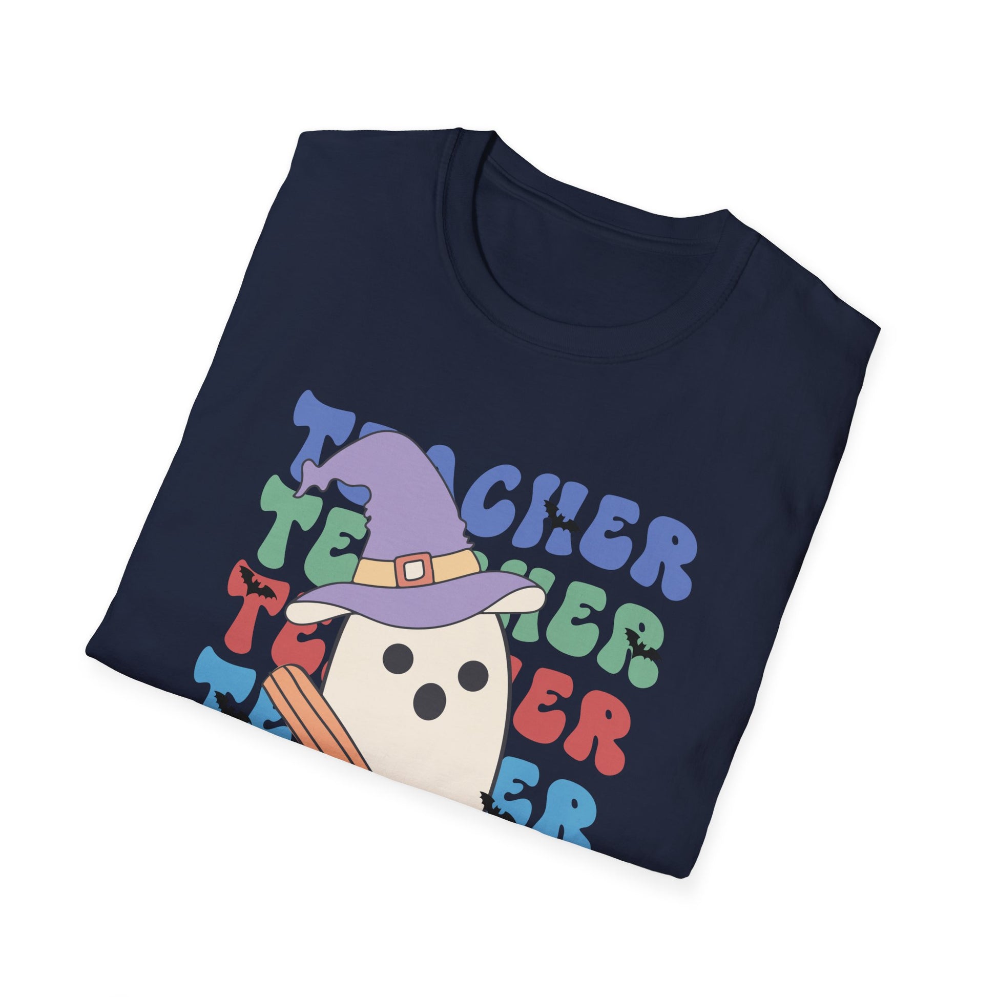 Teacher Ghost T-Shirt — Cute Witch Hat Teacher Design
