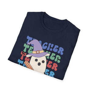 Teacher Ghost T-Shirt — Cute Witch Hat Teacher Design