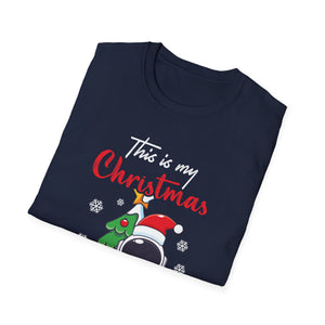 Astronaut Christmas Pajama Space Tree Snowflakes Xmas Gifts Unisex T-Shirt