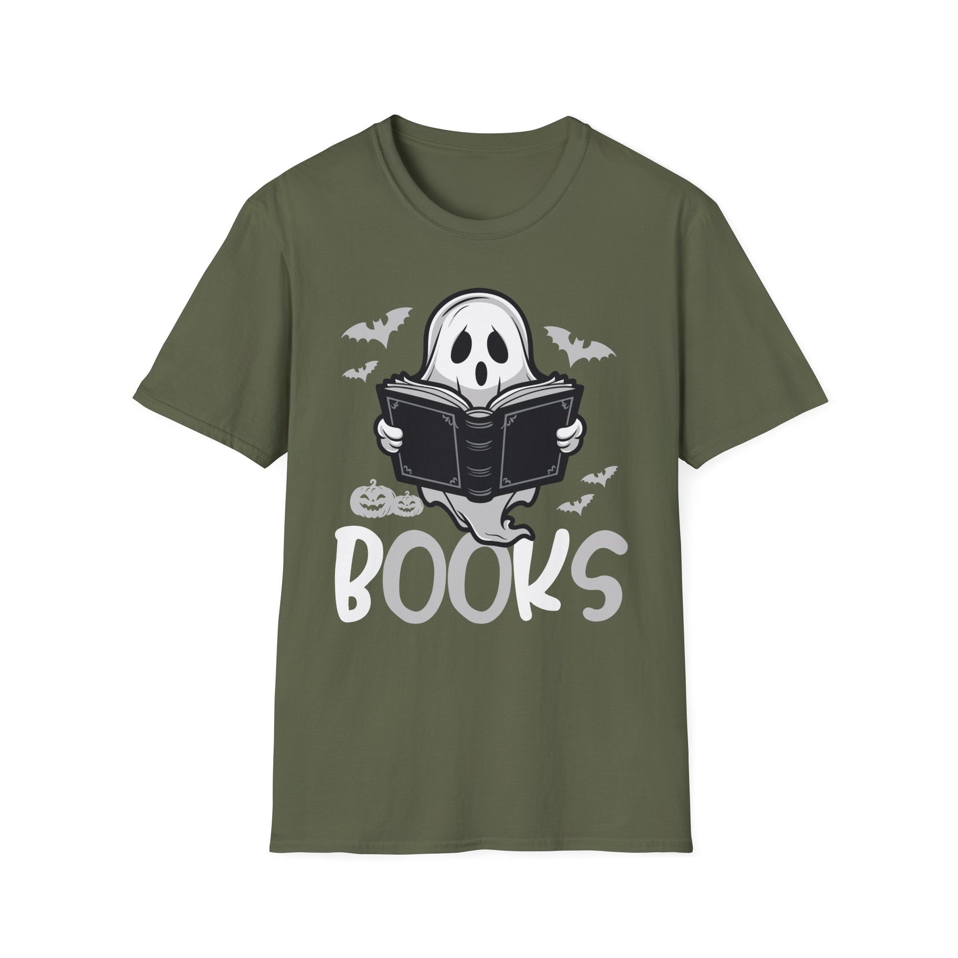 Halloween Ghost Reading 'Books' T-Shirt