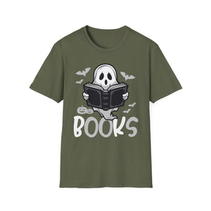 Halloween Ghost Reading 'Books' T-Shirt