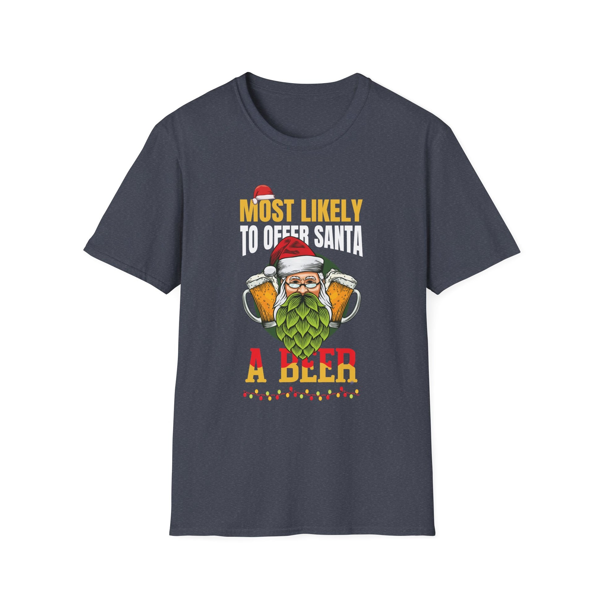 Most Likely To Offer Santa A Beer Funny Drinking Christmas T-Shirt