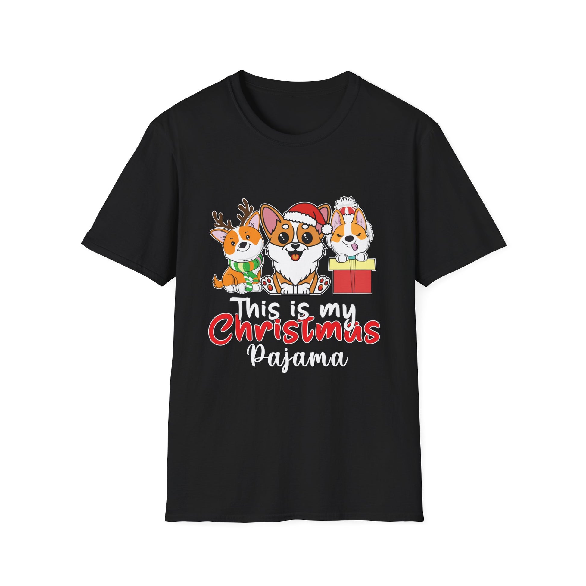 Christmas Pajama T-Shirt — Cute Corgi Trio Holiday Tee
