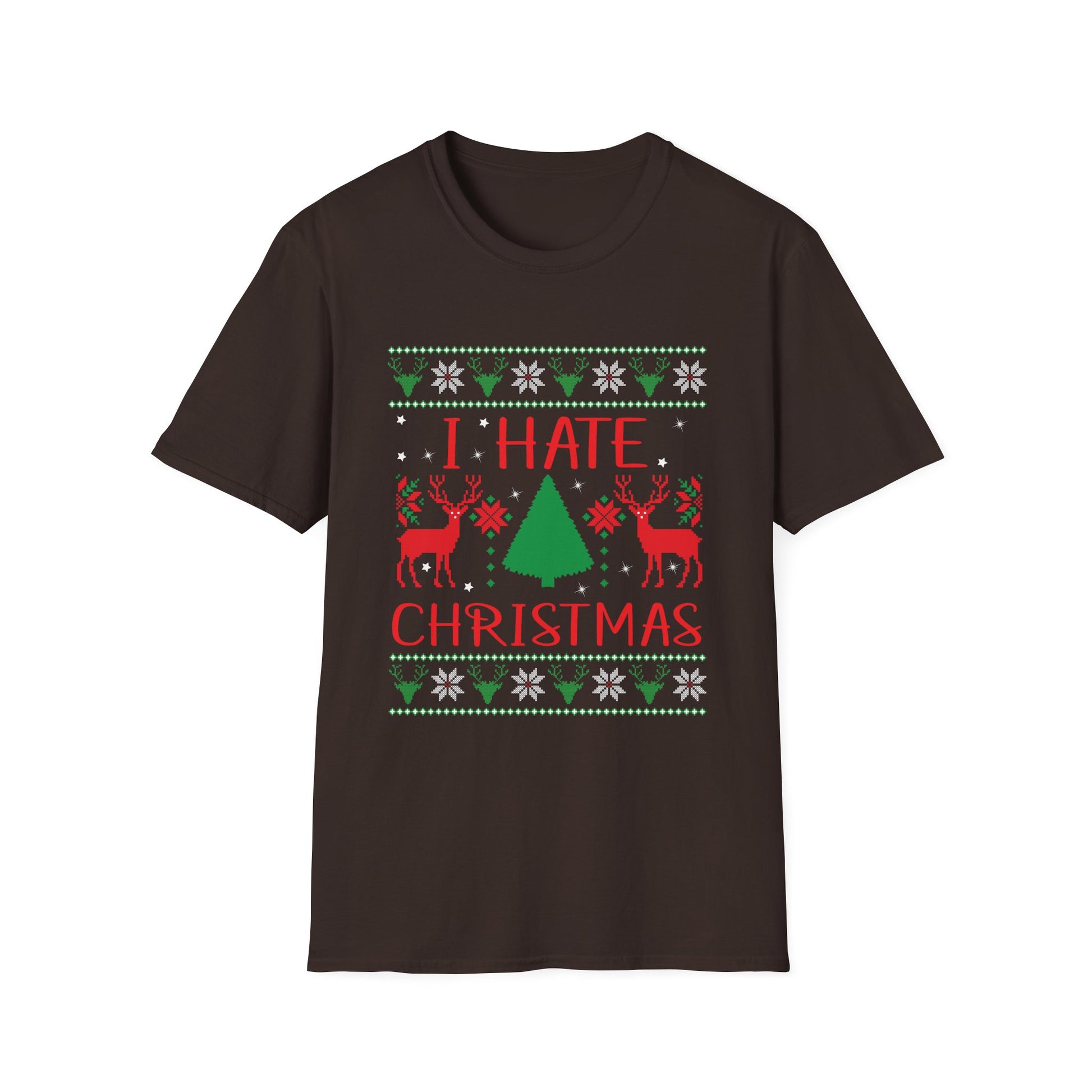 I Hate Christmas T‑Shirt — Funny Anti-Christmas Ugly Sweater Style Tee