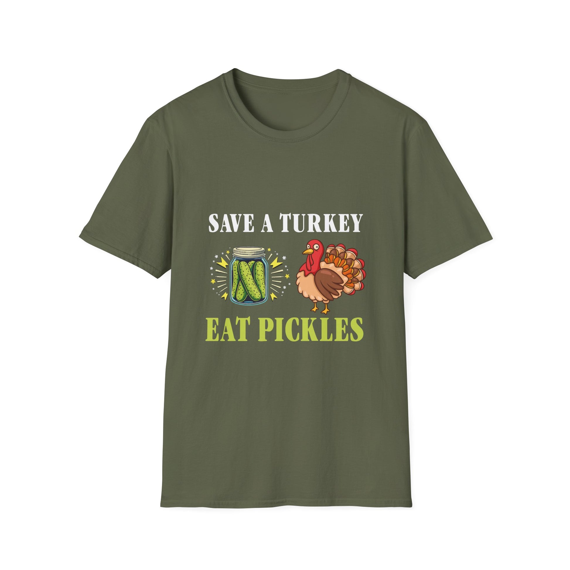 Save a Turkey Eat Pickles T-Shirt — Funny Thanksgiving Turkey & Pickle Graphic Tee