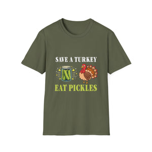 Save a Turkey Eat Pickles T-Shirt – Funny Thanksgiving Turkey & Pickle Graphic Tee