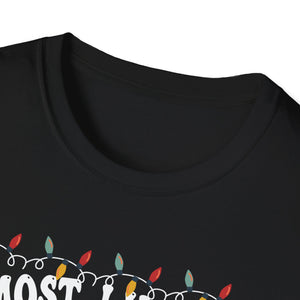 Most Likely To Nap On Christmas Family Christmas Pajamas Unisex Softstyle T-Shirt
