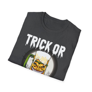 Funny Halloween Zombie Beer Funny Trick or Beer Halloween  Unisex Softstyle T-Shirt