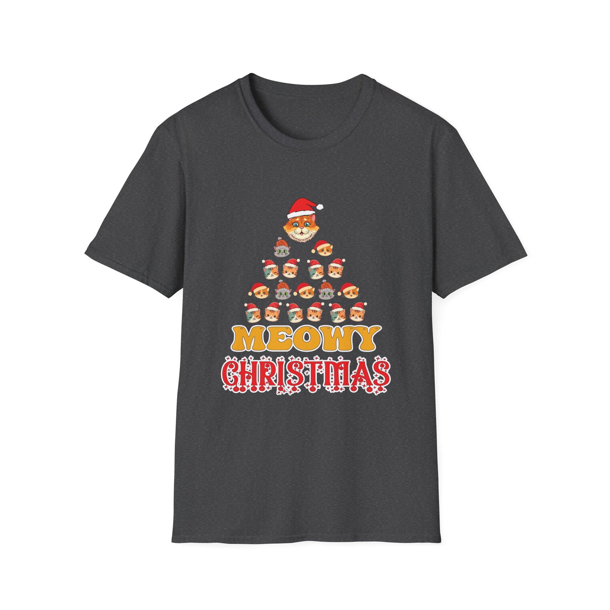 Meowy Christmas T-Shirt — Cute Santa Cat Holiday Tee