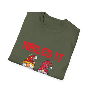 Christmas Gnomes Tangled Lights Merry Christmas Nailed It Unisex T-Shirt