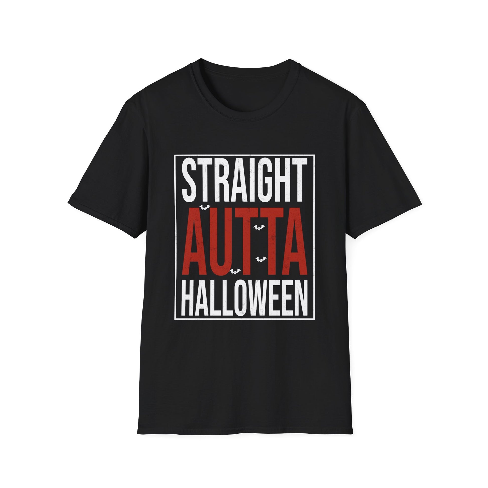 Straight Outta Halloween T-Shirt — Funny Halloween Tee with Bats