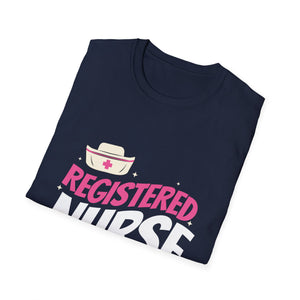 Registered Nurse T-Shirt — Pink Stethoscope & Nurse Hat
