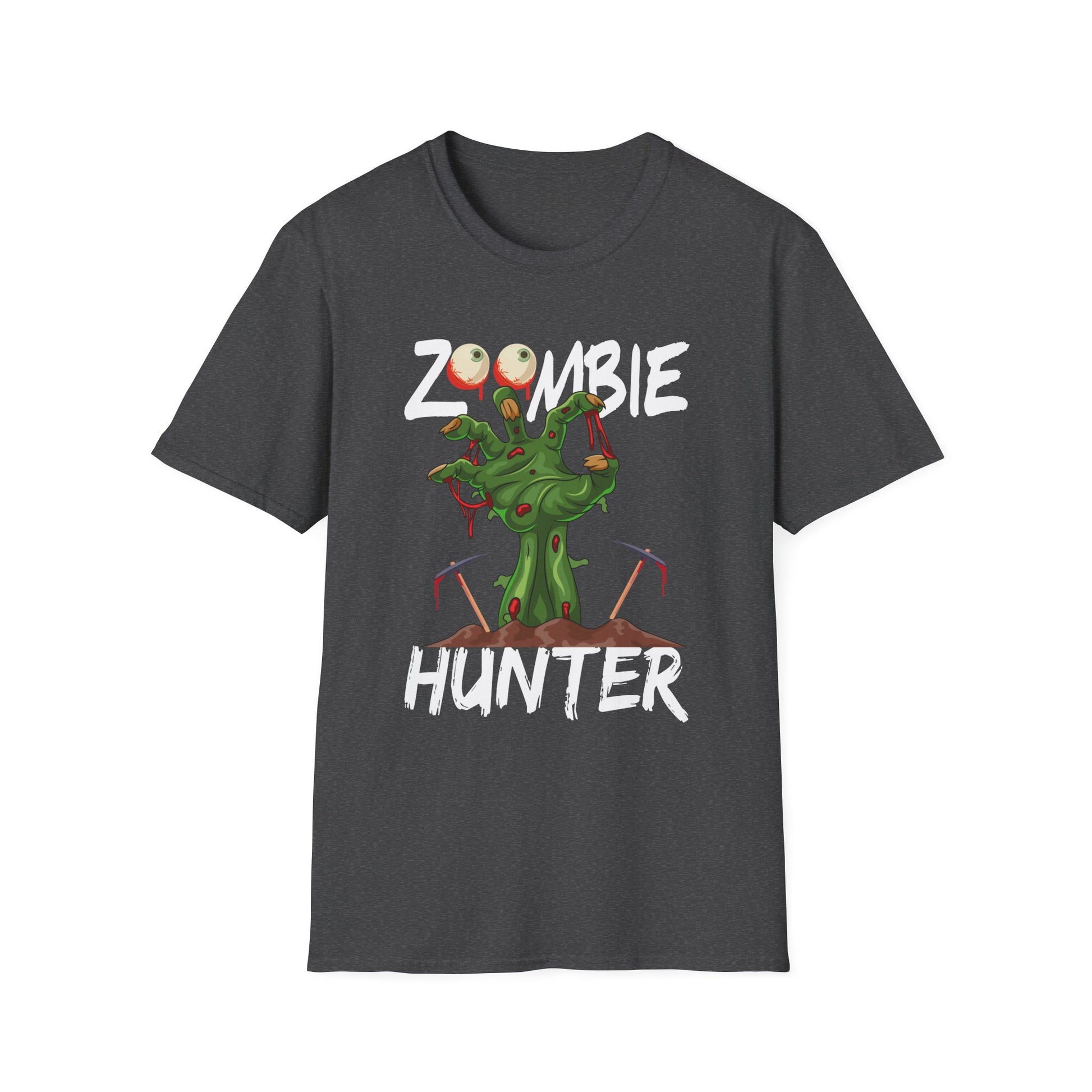 Zombie Hunter T-Shirt – Funny Halloween Graphic Tee with Cartoon Zombie