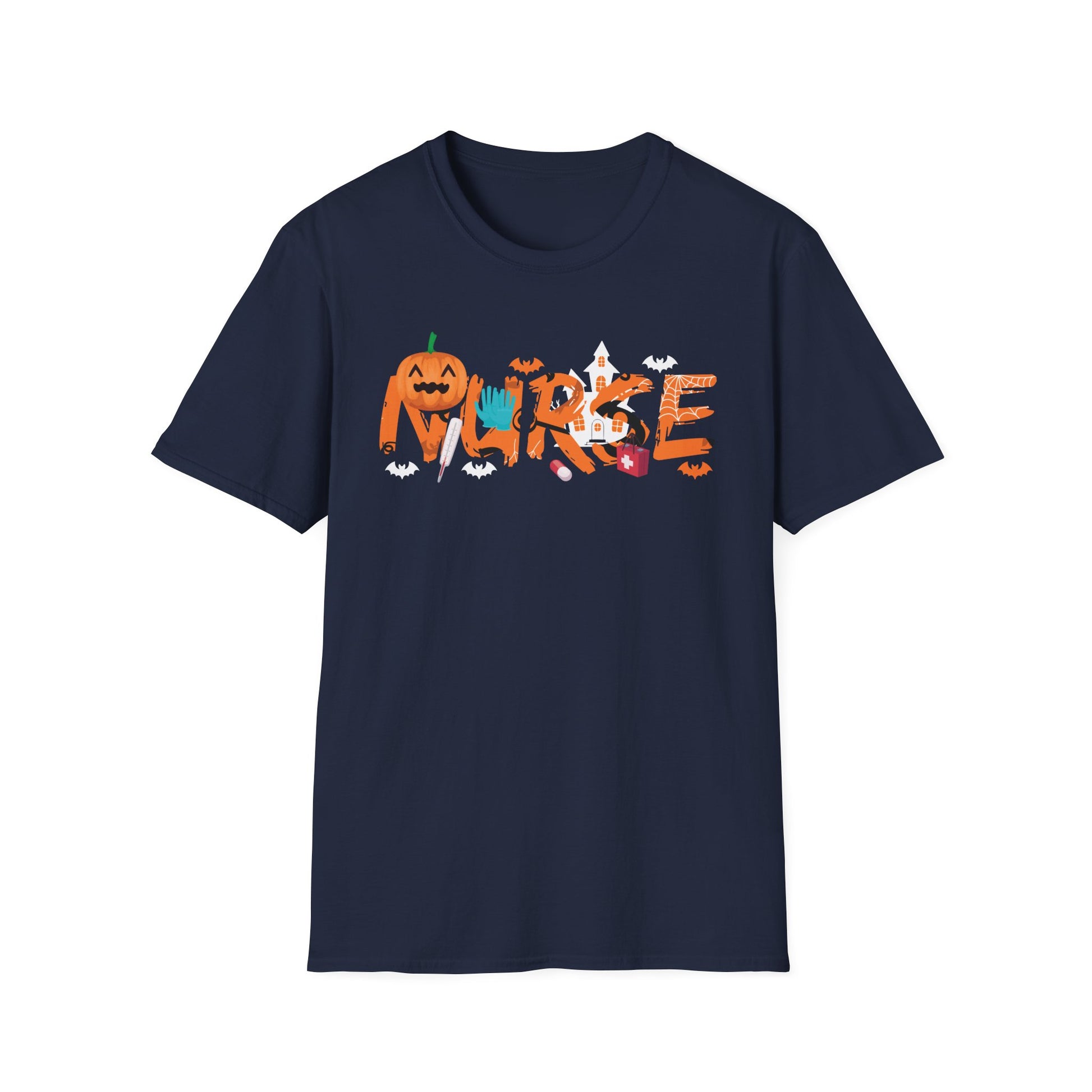 Nurse Halloween T-Shirt – Spooky Candy, Pumpkins & Ghosts Design