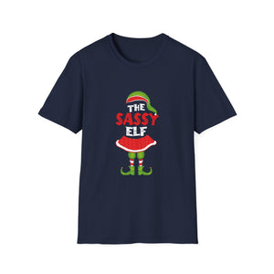 Xmas Family Matching Women Girls Mom The Sassy Elf Christmas Unisex T-Shirt
