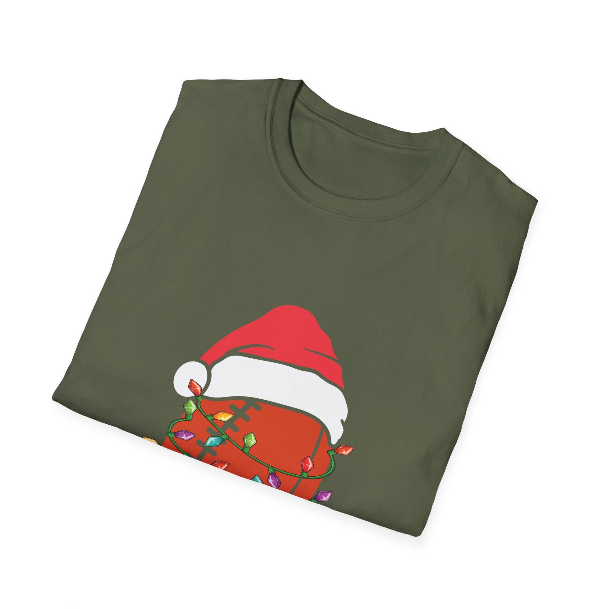 Santa Riding Motorcycle on Christmas - Biker US Flag T-Shirt-productor-mockup