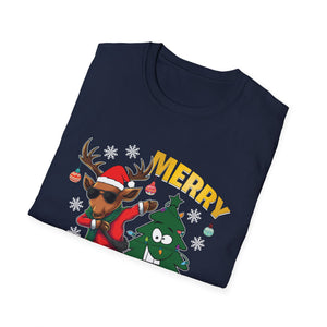 Merry Christmas Dabbing Reindeer & Tree T-Shirt