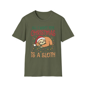 Christmas Funny Sloth Unisex T-Shirt