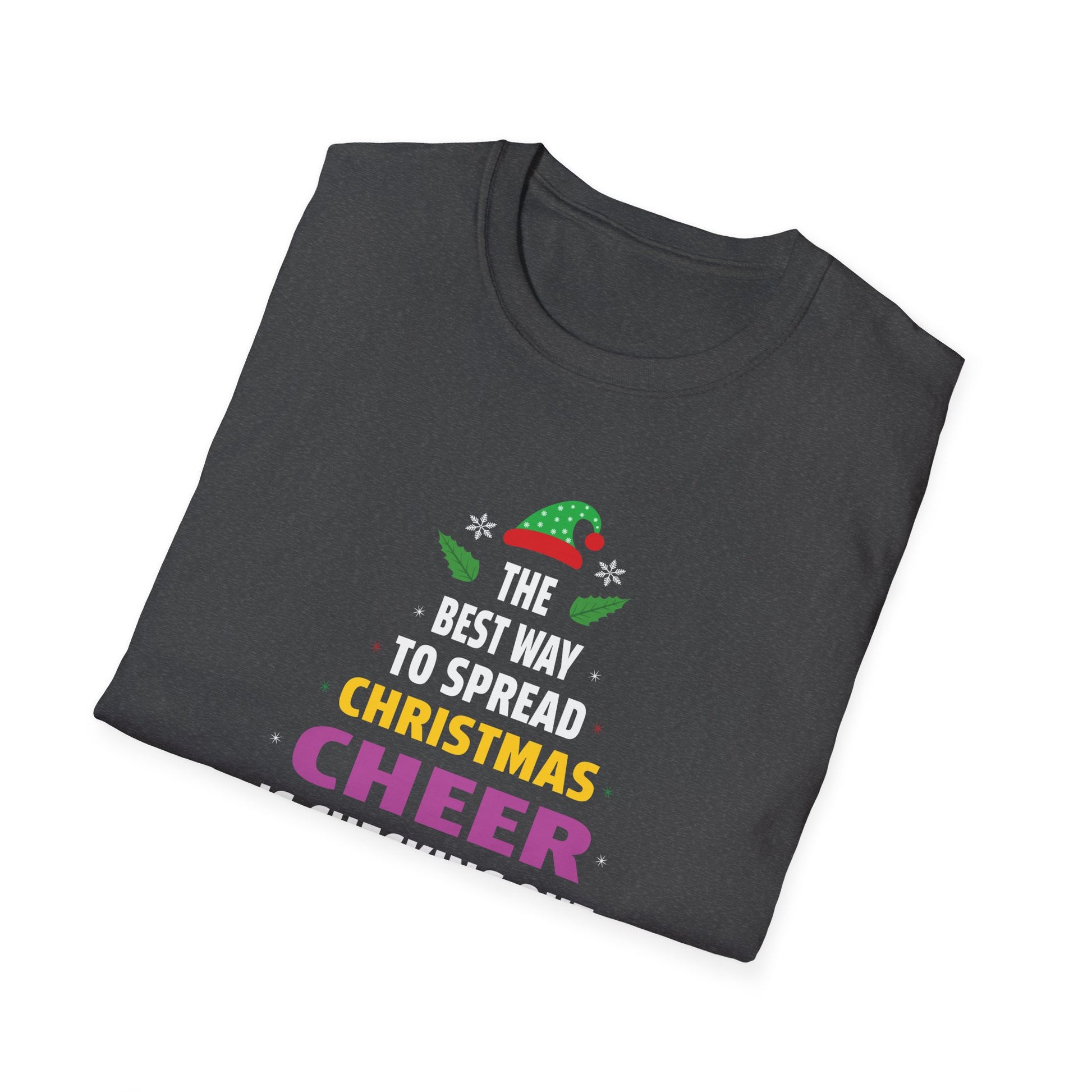 Christmas Book Lover T-Shirt — “The Best Way to Spread Christmas Cheer is Checking Out Books”