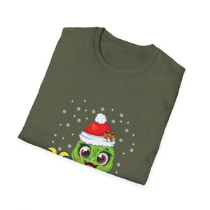 Christmas Turtle T‑Shirt — Cute Santa Hat Turtle with Gifts Holiday Tee