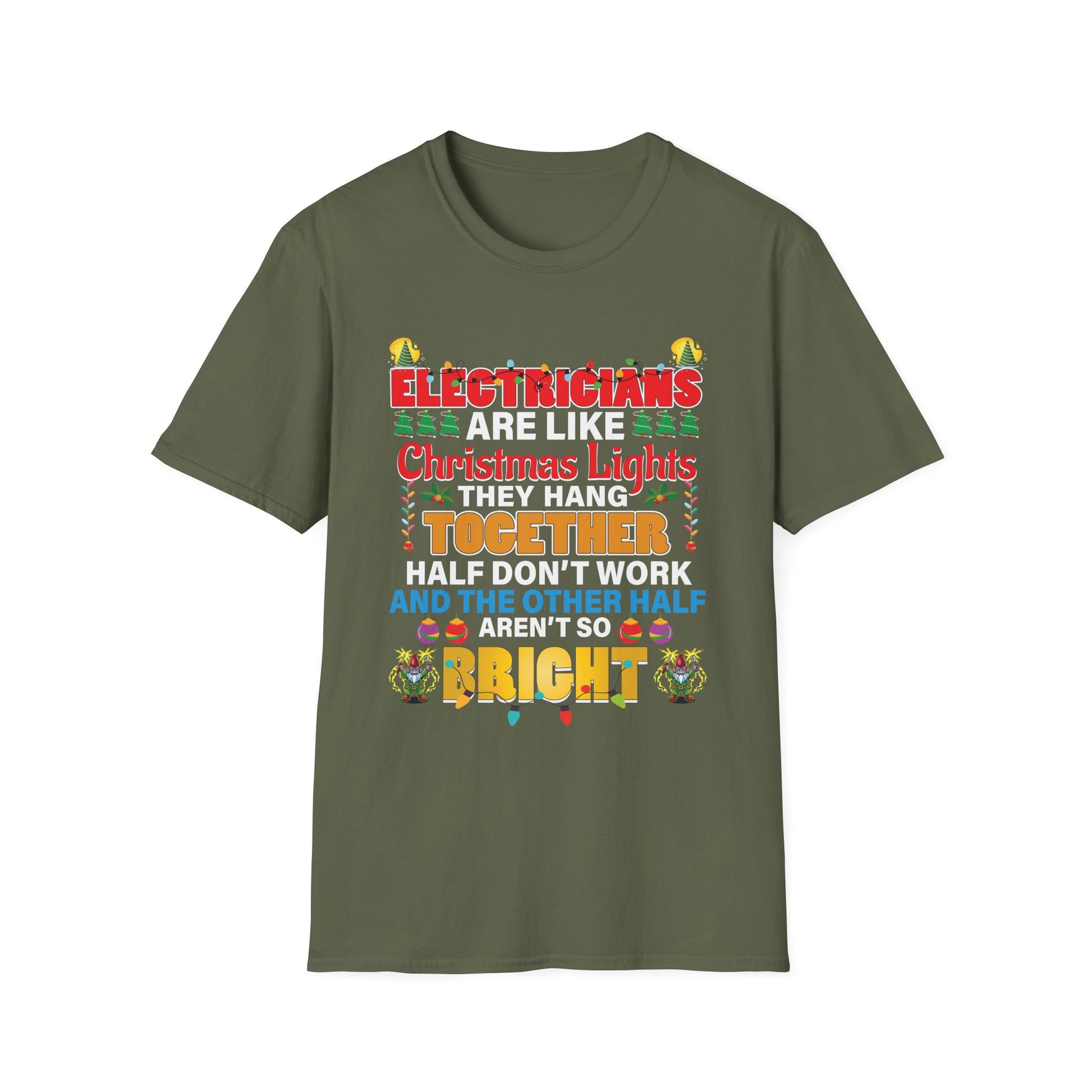 Electricians Christmas Lights Funny Tee — 'Electricians Are Like Christmas Lights' Shirt