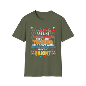 Electricians Christmas Lights Funny Tee — 'Electricians Are Like Christmas Lights' Shirt