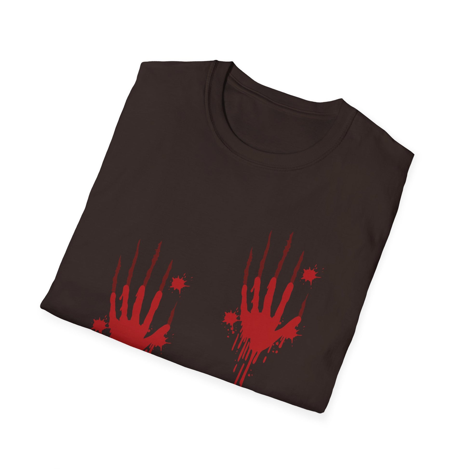 Horror Red Bloody Handprints T-Shirt — Halloween Graphic Tee