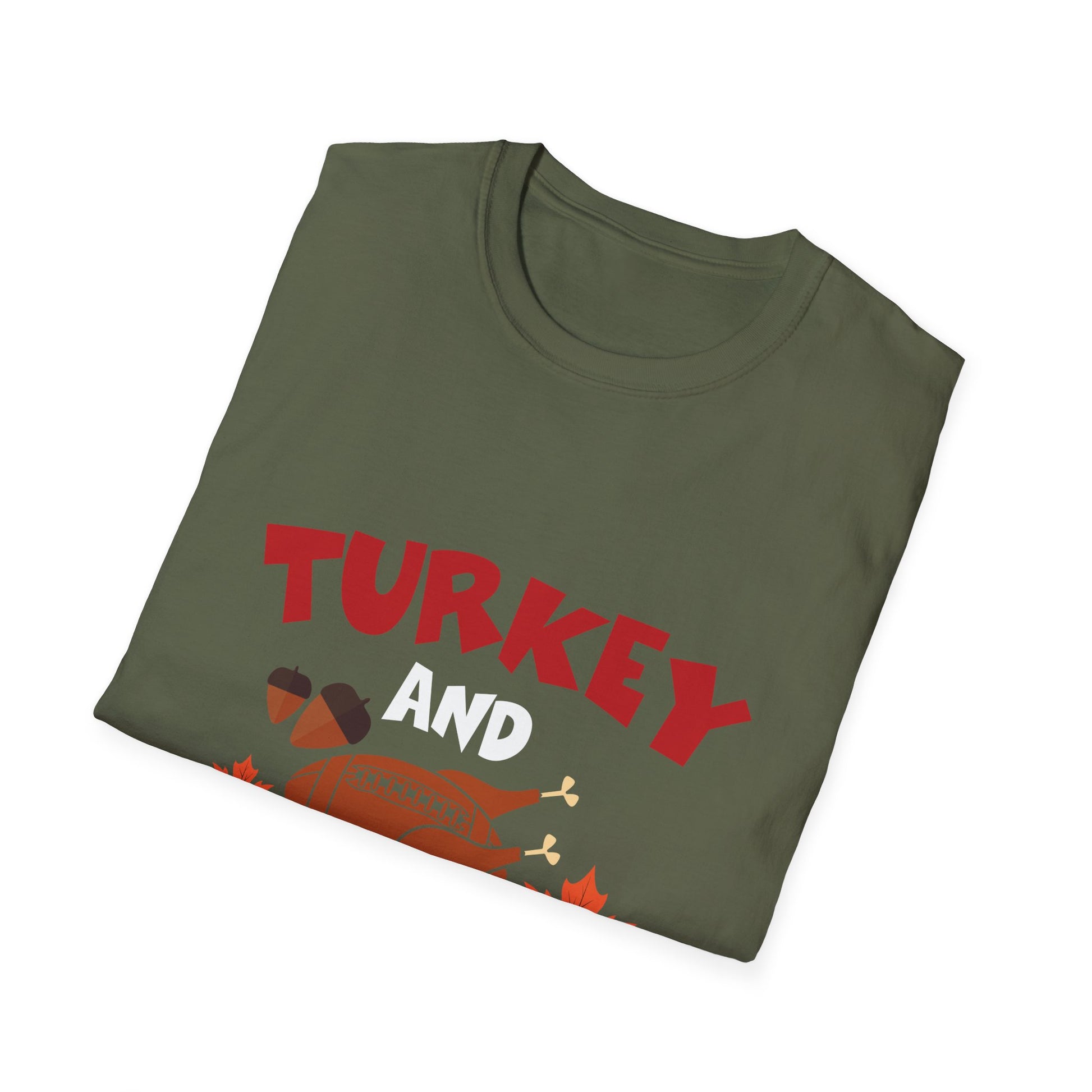 Thanksgiving Football T-Shirt — "Turkey and Touchdowns"