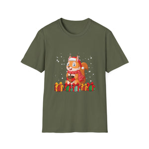 Merry xmas squirrel Christmas XMas christmas light Unisex Softstyle T-Shirt