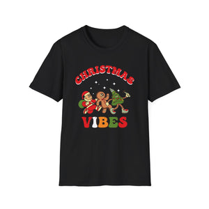 Christmas Vibes T-Shirt — Santa, Gingerbread & Elf Holiday Graphic Tee