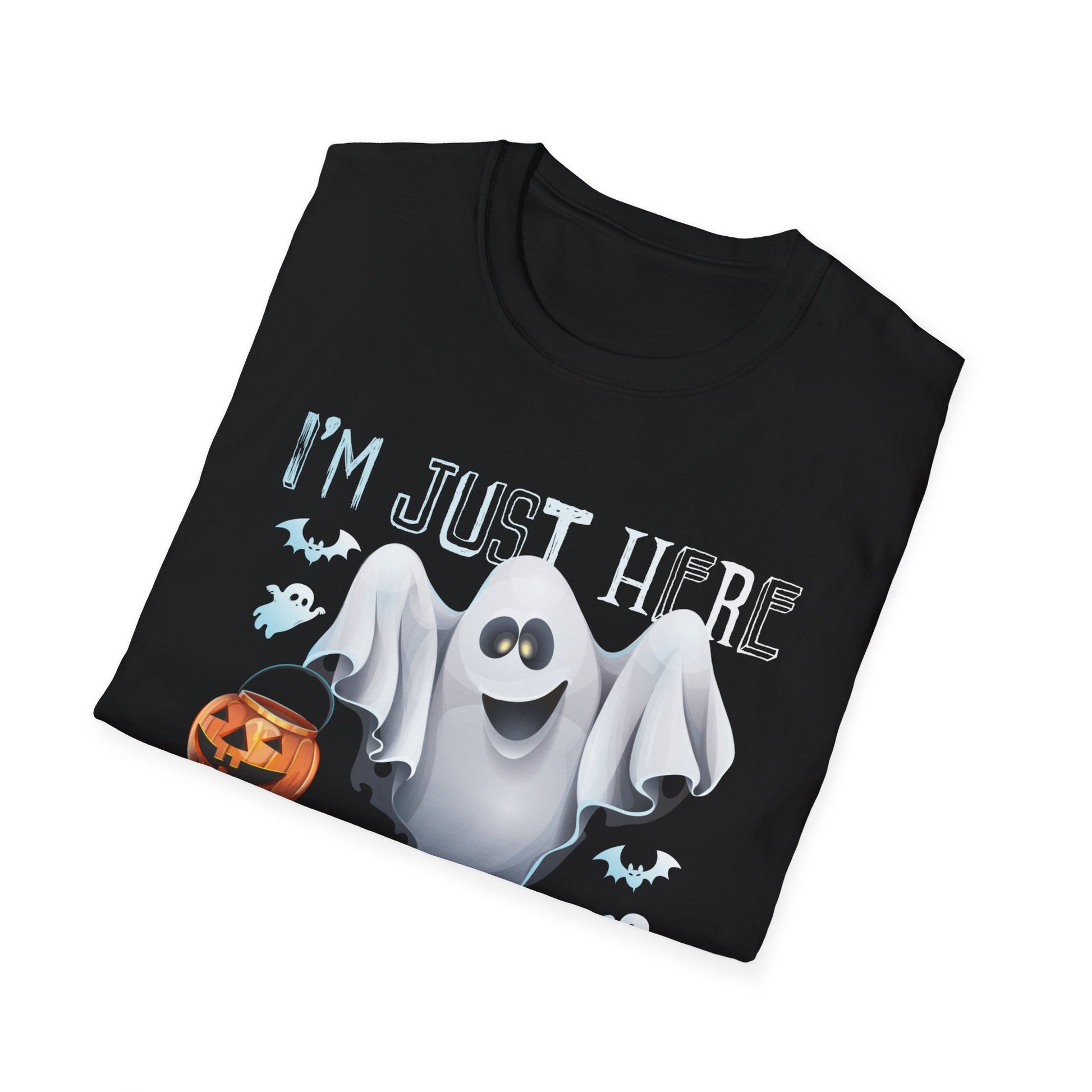 Just Here For The Boos Halloween Costume Funny Halloween Tee Unisex Softstyle T-Shirt