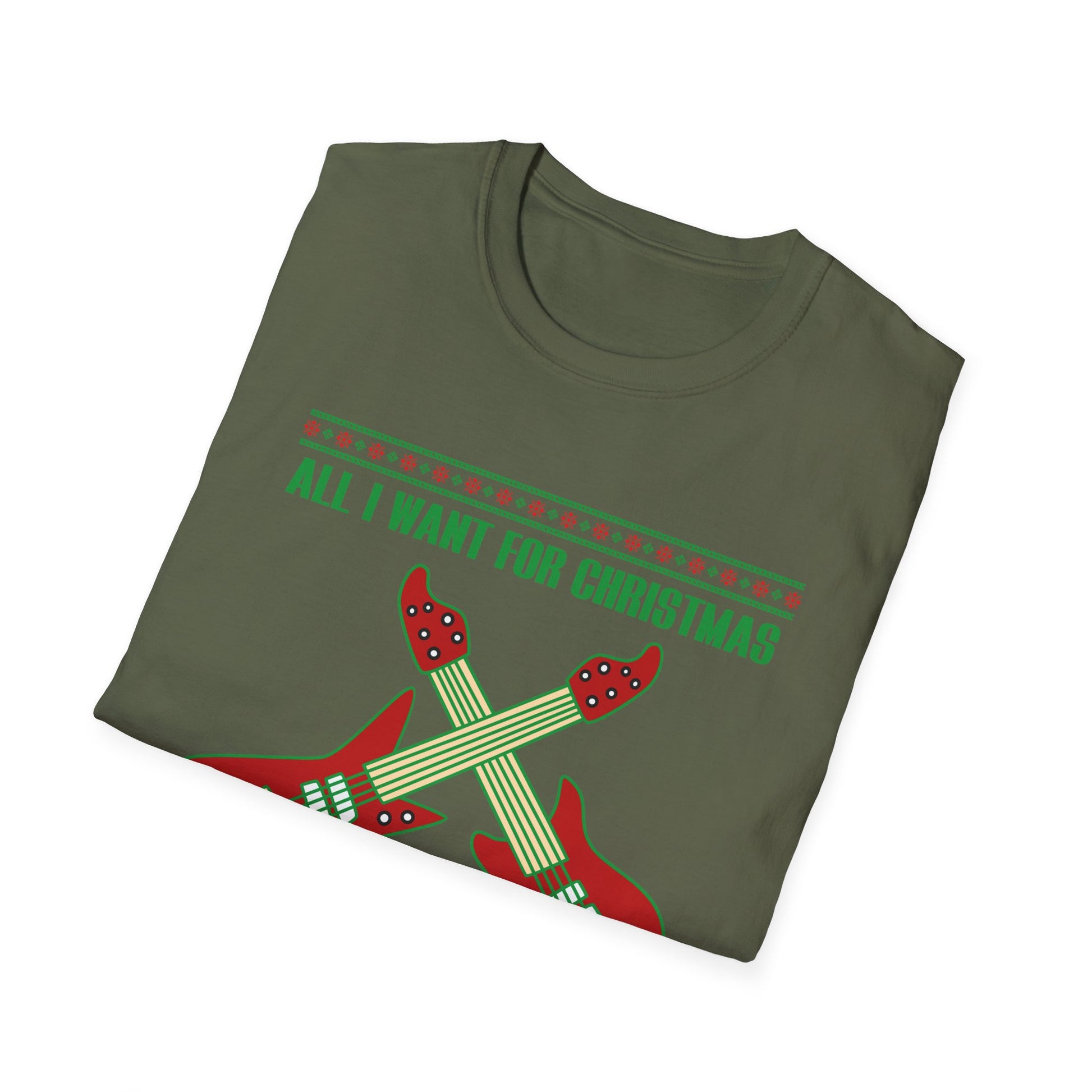 Christmas Guitar T-Shirt — "All I Want For Christmas Is More Guitars" Holiday Tee