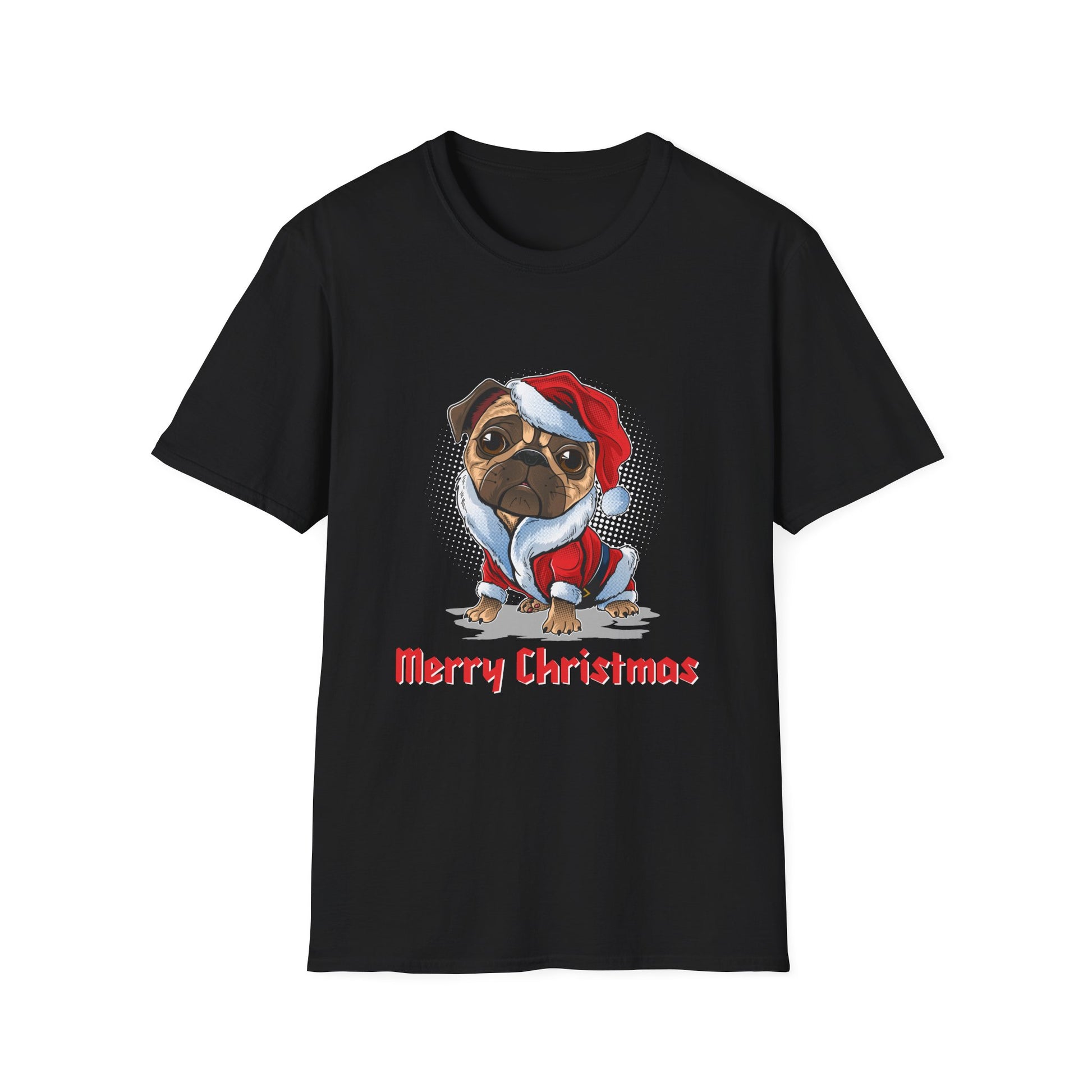 Christmas Pug T-Shirt — Cute Santa Pug "Merry Christmas" Holiday Tee